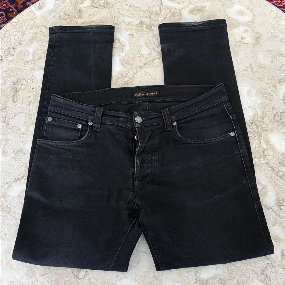 Nudie Jeans Grim Tim Dry Cold Black – Slim Straight – Premium Raw Denim - Picture 6 of 15